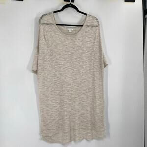 Pure Jill Knit Oatmeal Natural Gauze Tunic Dress Coastal Lagenlook Women XL